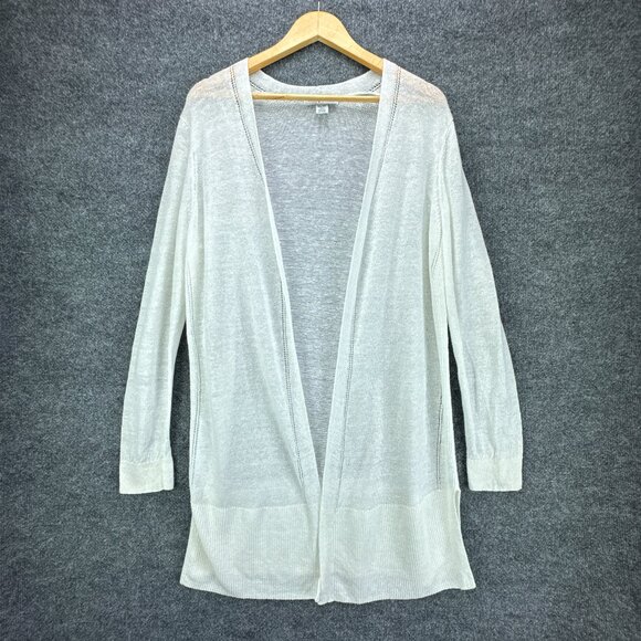 Tommy Bahama Sweaters - Tommy Bahama Linen Cardigan Womens Extra Large Open Long Duster White Sweater
